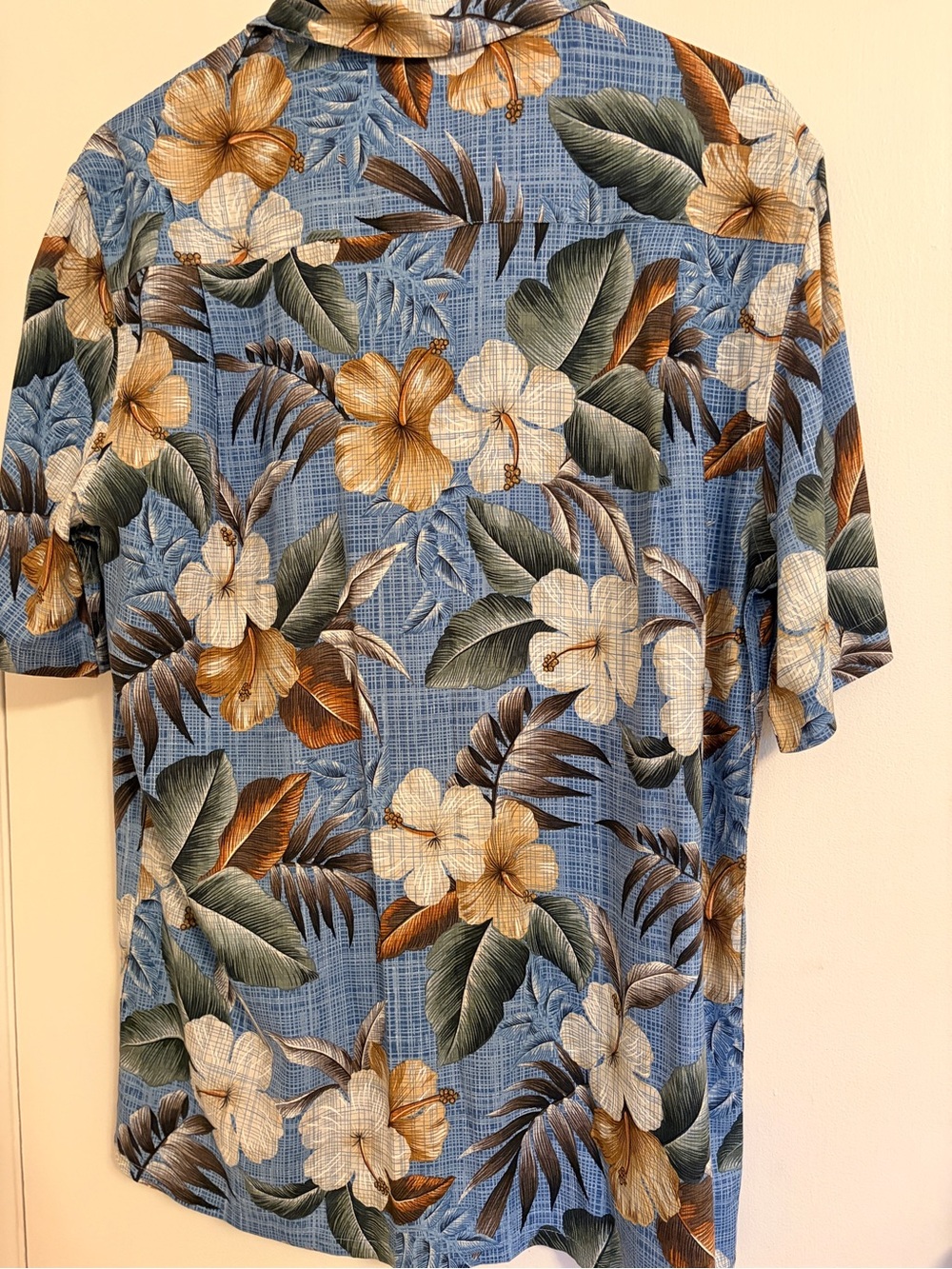 NWT CAMPIA Men's MEDIUM Shirt Blue Hawaiian Floral Button Casual Beach Summer - Picture 3 of 6